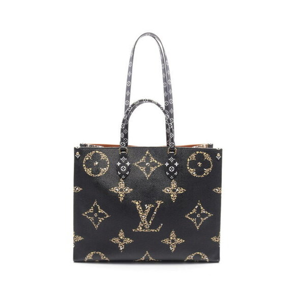 Louis Vuitton Onthego GM Tote Bag Monogram Jungle Brown Black White - Picture 1 of 7
